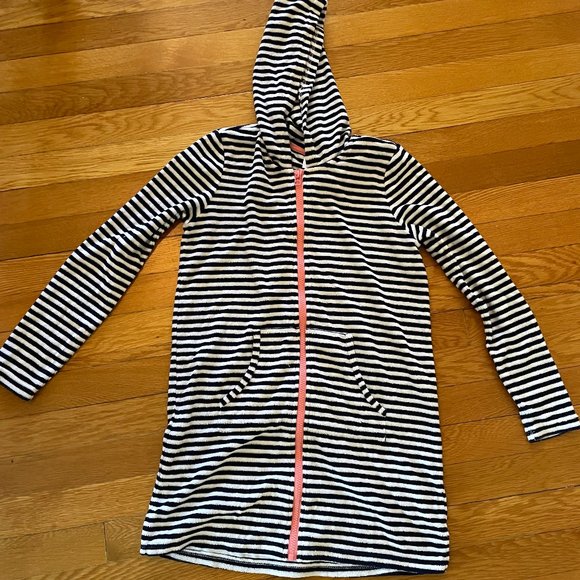 Like New Gymboree SL 10-12 Swim Hooded Zip up Cover Up - Picture 1 of 3